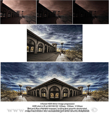 Infrared HDR Mirror Image progression